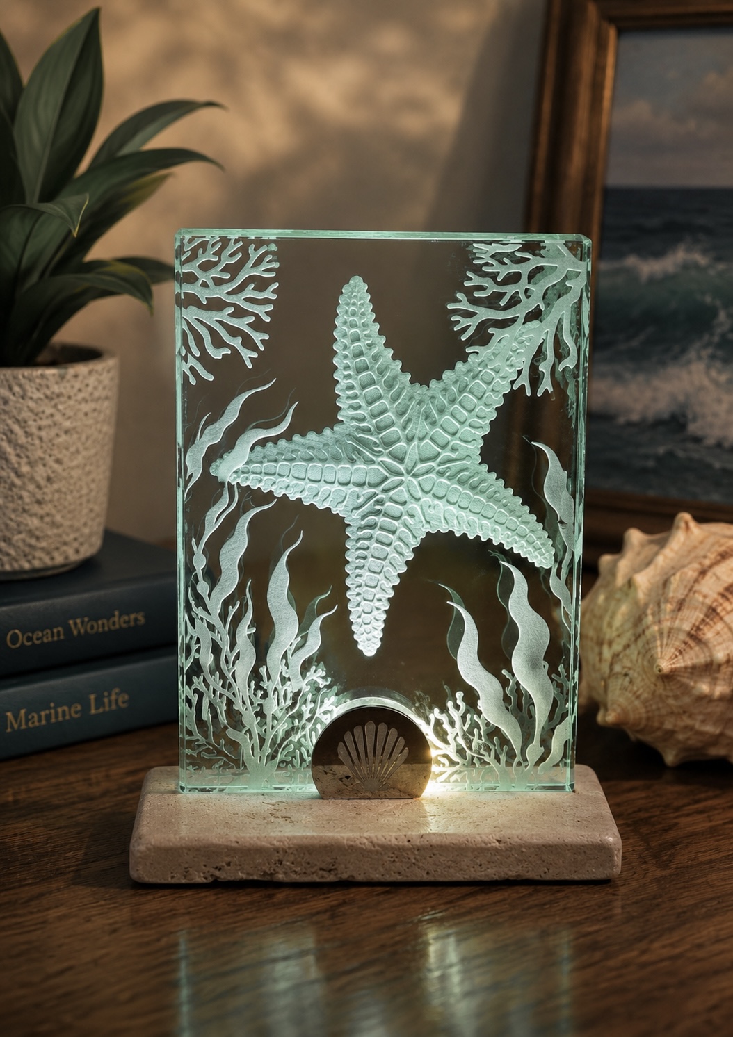 Starfish Sanctuary™ – Hand-Carved Coastal Glass Art